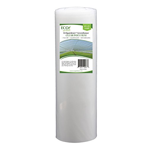 Greenhouse Clear Plastic Film – 25’ x 10’ 6mil, 4 Year UV Treated,...