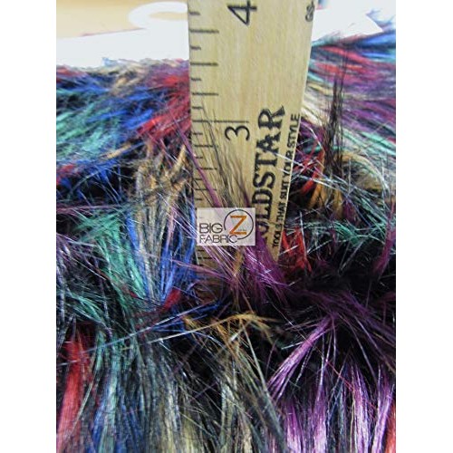 Fireworks Shaggy Faux Fur Long Pile Fabric - Multi #1 - by The Yar...