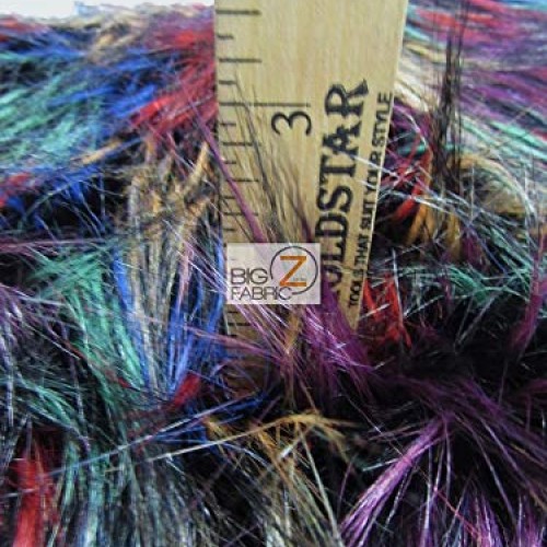 Fireworks Shaggy Faux Fur Long Pile Fabric - Multi #1 - by The Yar...