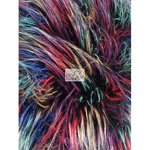 Fireworks Shaggy Faux Fur Long Pile Fabric - Multi #1 - by The Yar...