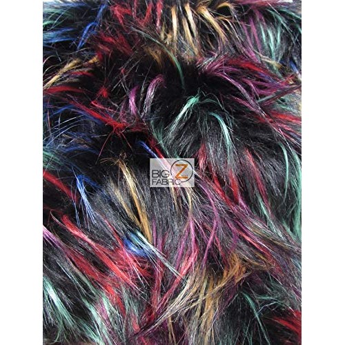 Fireworks Shaggy Faux Fur Long Pile Fabric - Multi #1 - by The Yar...