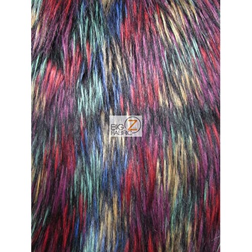 Fireworks Shaggy Faux Fur Long Pile Fabric - Multi #1 - by The Yar...