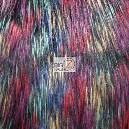 Fireworks Shaggy Faux Fur Long Pile Fabric - Multi #1 - by The Yar...