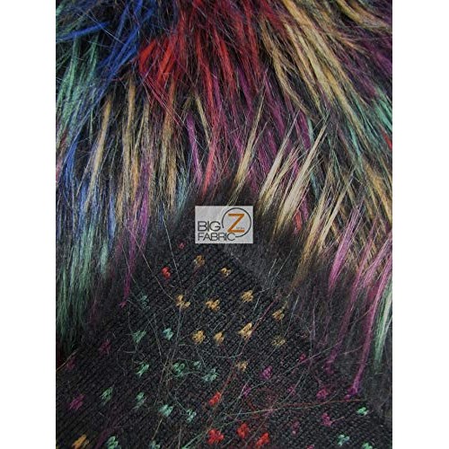 Fireworks Shaggy Faux Fur Long Pile Fabric - Multi #1 - by The Yar...