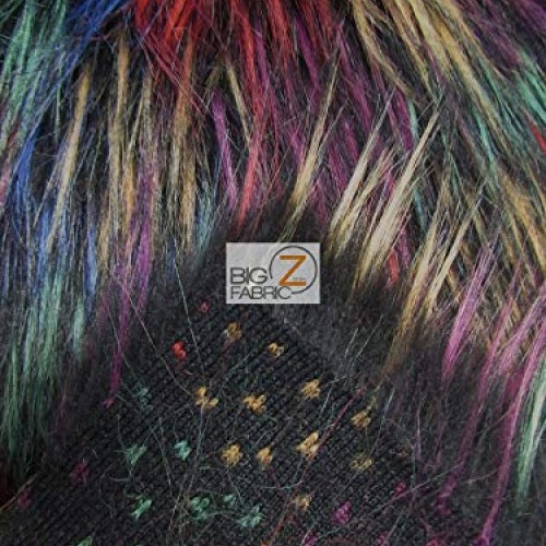 Fireworks Shaggy Faux Fur Long Pile Fabric - Multi #1 - by The Yar...