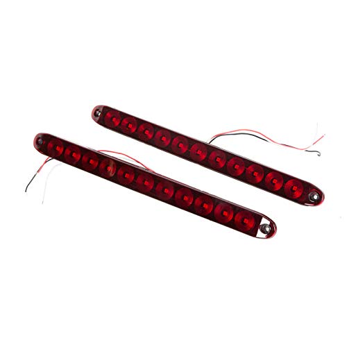 ECOTRIC 2PCS Red 15 11 LED Trailer Light Bar Sealed Stop Turn Rea...