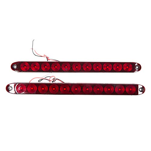 ECOTRIC 2PCS Red 15 11 LED Trailer Light Bar Sealed Stop Turn Rea...
