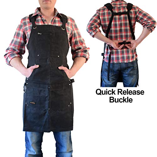 Waxed Apron Black Kevlar Welding Apron - Heat&Chemical Resistant...