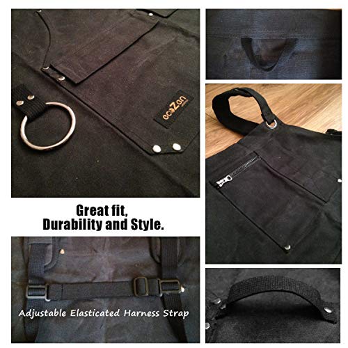 Waxed Apron Black Kevlar Welding Apron - Heat&Chemical Resistant...