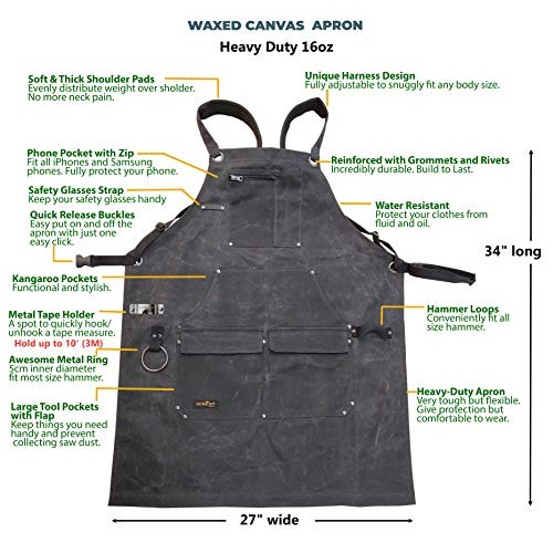 Work Aprons for Men for Shop - Carpenter Apron and Shop Aprons for...