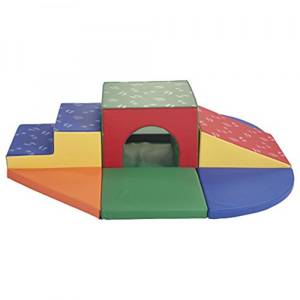 ECR4Kids SoftZone Lincoln Tunnel Foam Play Climber, Primary