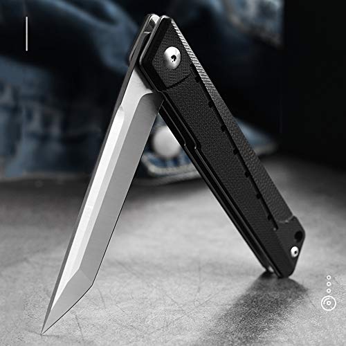 edcfans EDC Folding Pocket Knife: D2 Steel, G10 Handle, Tanto Blad...