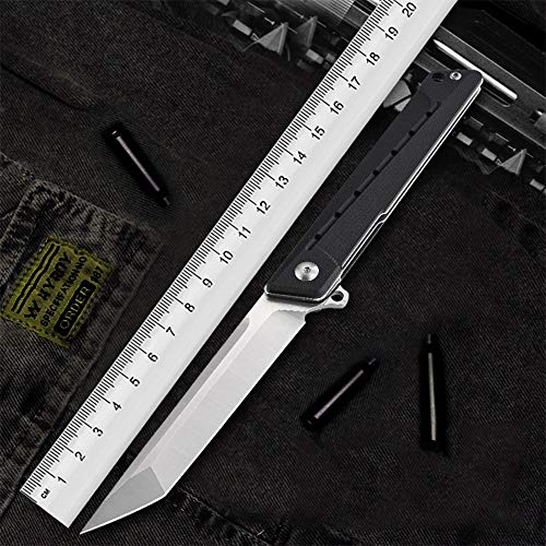 edcfans EDC Folding Pocket Knife: D2 Steel, G10 Handle, Tanto Blad...