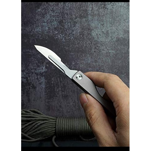 edcfans Titanium Folding Pocket Knife, Skinning Knives for Outdoor...