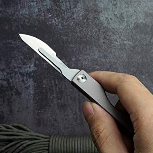 edcfans Titanium Folding Pocket Knife, Skinning Knives for Outdoor...