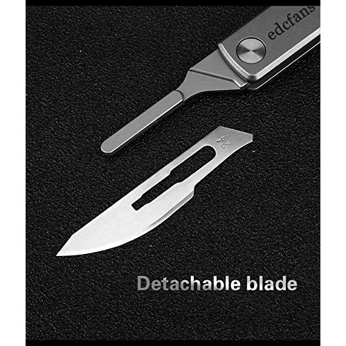 edcfans Titanium Folding Pocket Knife, Skinning Knives for Outdoor...