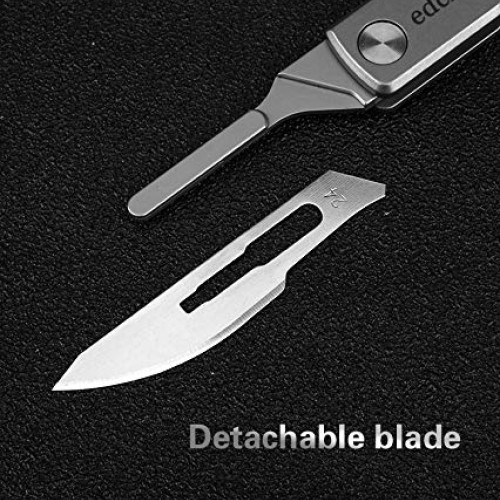 edcfans Titanium Folding Pocket Knife, Skinning Knives for Outdoor...