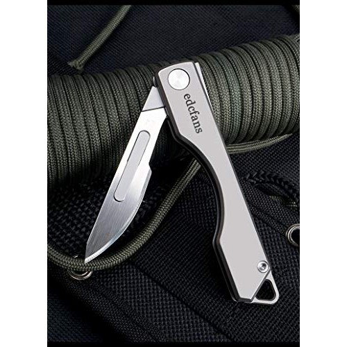 edcfans Titanium Folding Pocket Knife, Skinning Knives for Outdoor...