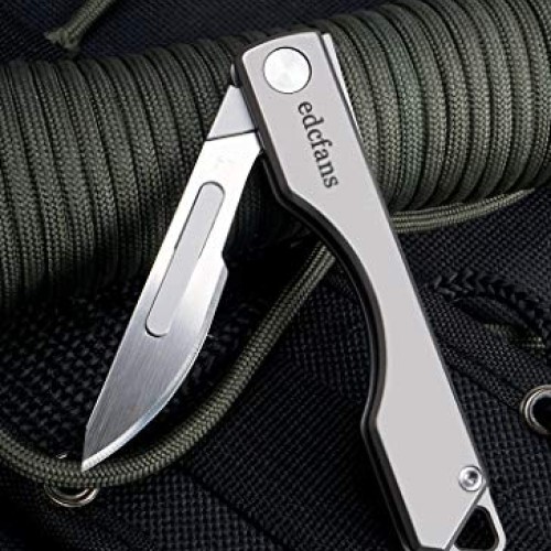 edcfans Titanium Folding Pocket Knife, Skinning Knives for Outdoor...