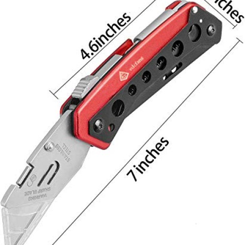 Folding Pocket Utility Knife Heavy Duty Box Cutter with Flat Head ...