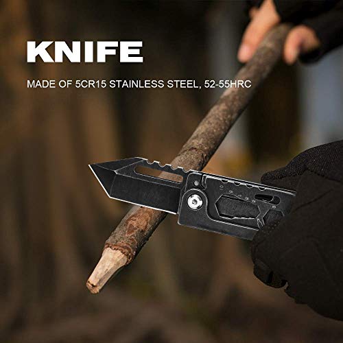 Keychain Pocket Knife/Small Tanto Folding Knives with Clip, Multit...