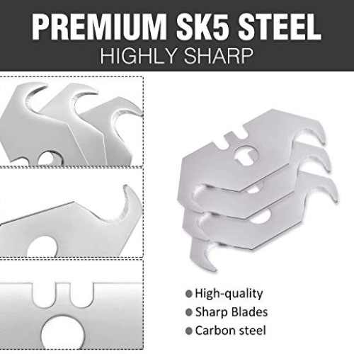 Utility Knife Blades Hooks Carpet Hook,30Pcs Steel Razor Blade Kni...