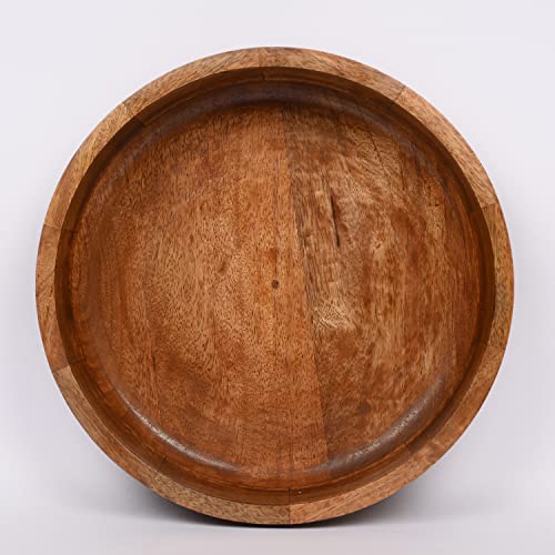 EDHAS Mango Wood Decorative Round Carved Bowl for Decoration, Cent...