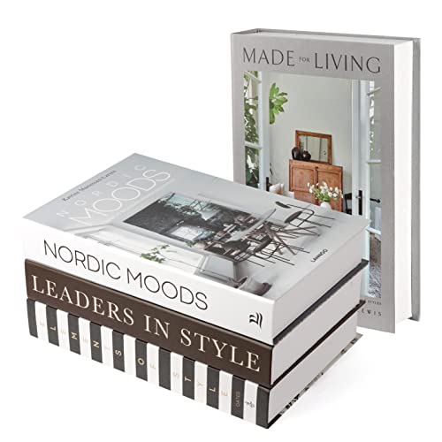 4 Pack Faux Books for Decoration, Ediactcyl Modern Fashion Decorat...