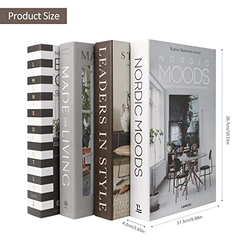 4 Pack Faux Books for Decoration, Ediactcyl Modern Fashion Decorat...