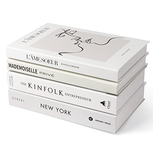 4 Pack Faux Books for Decoration, Ediactcyl Modern Fashion Decorat...