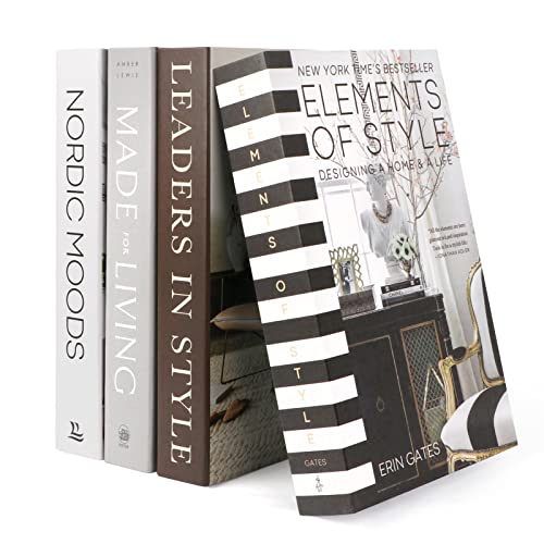 4 Pack Faux Books for Decoration, Ediactcyl Modern Fashion Decorat...
