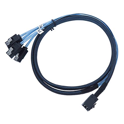 EDIMS Internal HD Mini SAS SFF-8643 to 4 SATA Forward Breakout Cab...