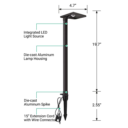 EDISHINE 3W LED Low Voltage Landscape Lights, 230LM 3000K Waterpro...