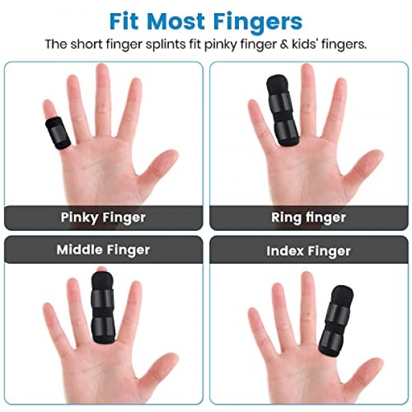 Finger Splint, Set of 2 Trigger Finger Brace with 10 Nylon Sleeves...
