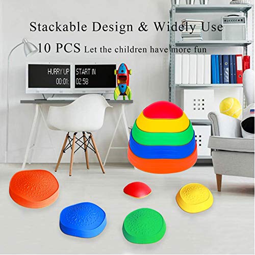 EDRLAITY 10 Pcs Stepping Stones for Kids, Balance Stepping Stones ...