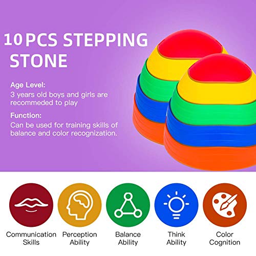EDRLAITY 10 Pcs Stepping Stones for Kids, Balance Stepping Stones ...