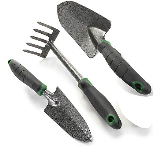 Edward Tools Garden Tool Set - Heavy Duty Carbon Steel Trowel, Tra...
