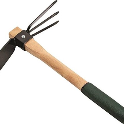 Edward Tools Hoe and Cultivator Hand Tiller - Carbon Steel Blade -...