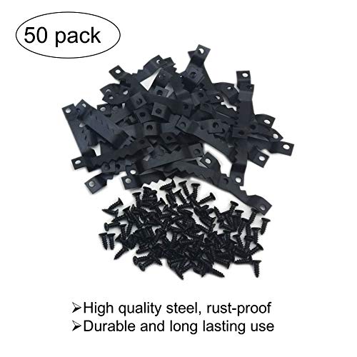 EesTeck 50 Pack Small Sawtooth Picture Hangers Steel Picture Hangi...