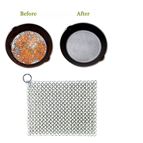 Efaithtek Cast Iron Cleaner -Premium 316 Stainless Steel Chain Mai...