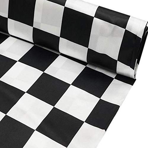 Efavormart 54 inch x 10 Yards Black and White Checkerboard Satin F...