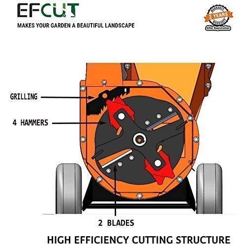 EFCUT C30 Mini Wood Chipper Shredder Mulcher, 7 HP 212cc Gasoline ...