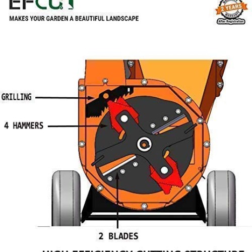 EFCUT C30 Mini Wood Chipper Shredder Mulcher, 7 HP 212cc Gasoline ...