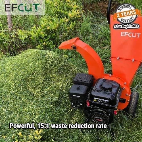 EFCUT C30 Mini Wood Chipper Shredder Mulcher, 7 HP 212cc Gasoline ...
