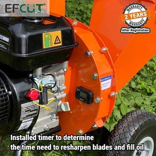EFCUT C30 Mini Wood Chipper Shredder Mulcher, 7 HP 212cc Gasoline ...