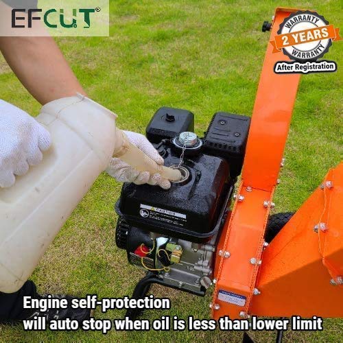EFCUT C30 Mini Wood Chipper Shredder Mulcher, 7 HP 212cc Gasoline ...