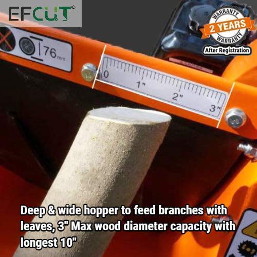 EFCUT C30 Mini Wood Chipper Shredder Mulcher, 7 HP 212cc Gasoline ...
