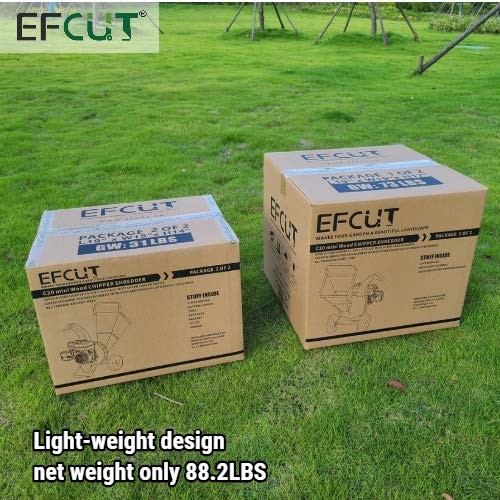 EFCUT C30 Mini Wood Chipper Shredder Mulcher 7 HP 212cc Heavy Duty...