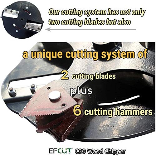 EFCUT C30 Wood Chipper Shredder Mulcher 7 HP 212cc Heavy Duty Engi...