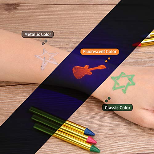 Face Paint Crayons for Kids, 36 Makeup Sticks & 36 Stencils, Profe...